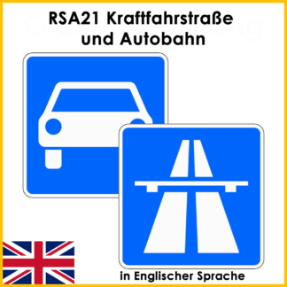 RSA21 Kraftfahrstraße und Autobahn in Englischer Sprache