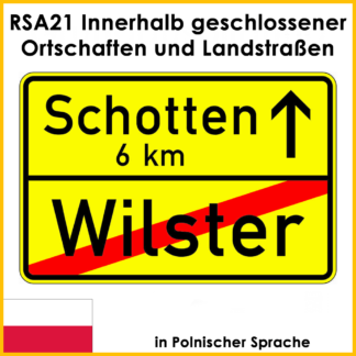 RSA21 Innerhalb geschlossener Ortschaften und Landstraßen in Polnischer Sprache